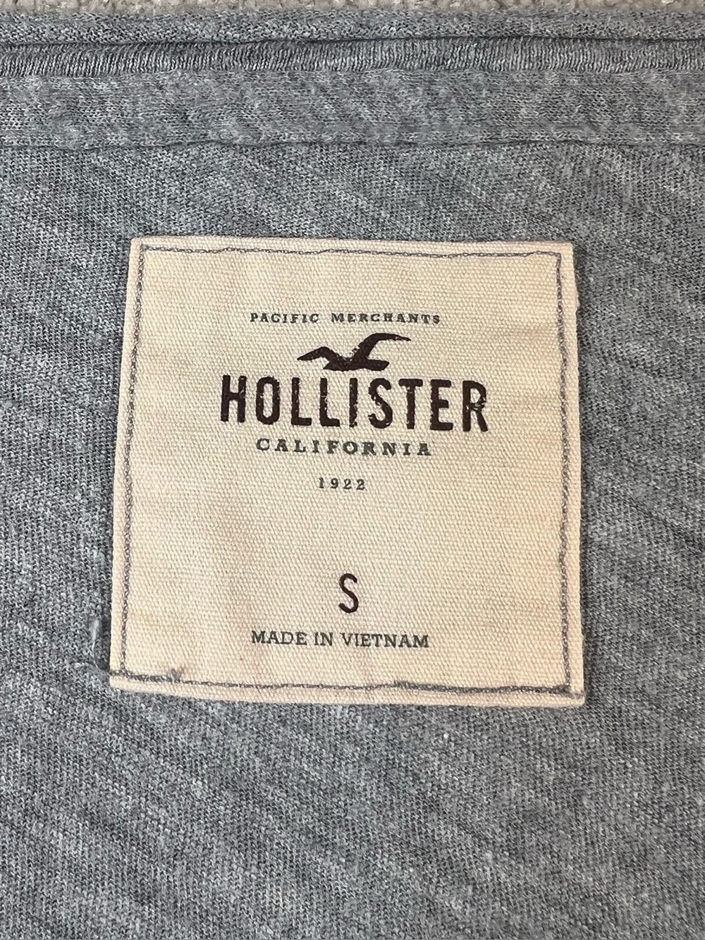 Hollister Shirt Gray Layered Ruffle Front Y2K Feminine Scoop Neck women's small - Picture 3 of 6